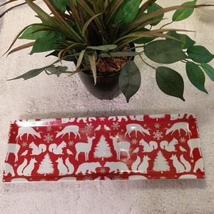 Food Network Glass Holiday Platter NWT